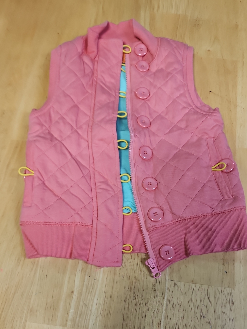 Rare Eddie Bauer Eddie & Stine Girls Pink Quilted Utility Vest Size 6